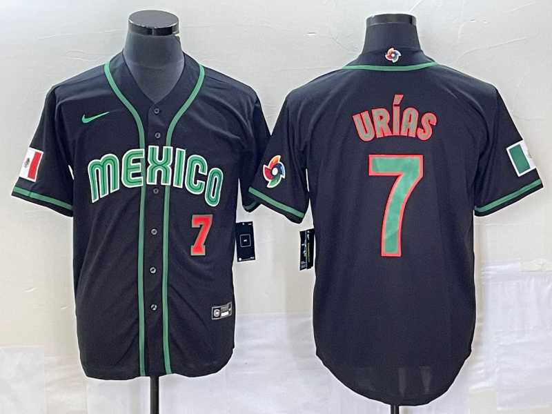 Mens Mexico Baseball #7 Julio Urias Number 2023 Black World Classic Stitched Jersey5->2023 world baseball classic->MLB Jersey